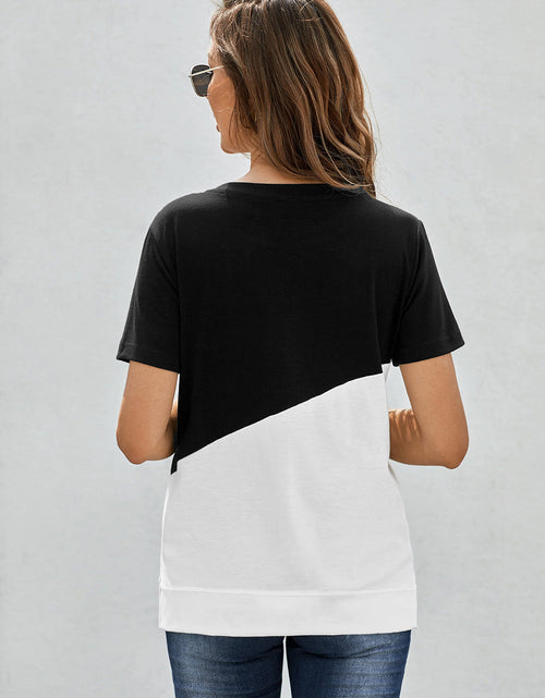 Load image into Gallery viewer, Two-Tone Round Neck Tee
