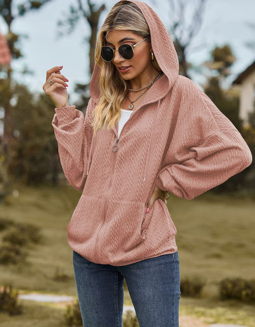 Load image into Gallery viewer, Cable-Knit Long Sleeve Hooded Jacket
