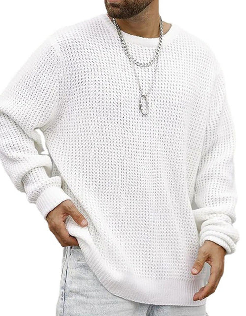 Load image into Gallery viewer, Men's Full Size Round Neck Long Sleeve Sweater Plus Size
