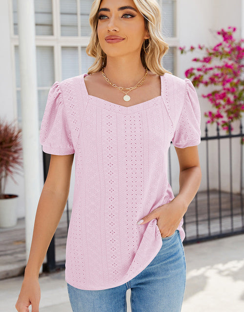 Load image into Gallery viewer, Eyelet Puff Sleeve T-Shirt
