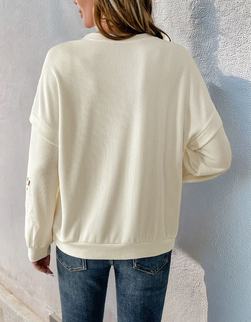 Load image into Gallery viewer, Perfee Cutout Round Neck Long Sleeve Sweatshirt

