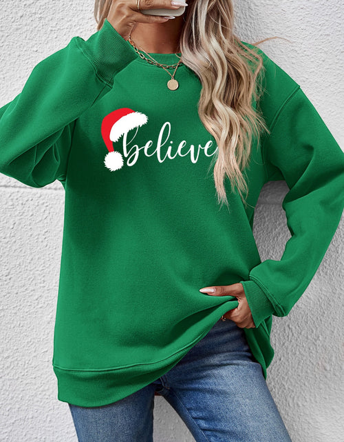 Load image into Gallery viewer, BELIEVE Graphic Long Sleeve Sweatshirt
