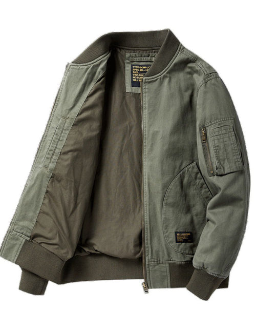 Load image into Gallery viewer, Men's Plus Size Zip Up Baseball Collar Bomber Jacket

