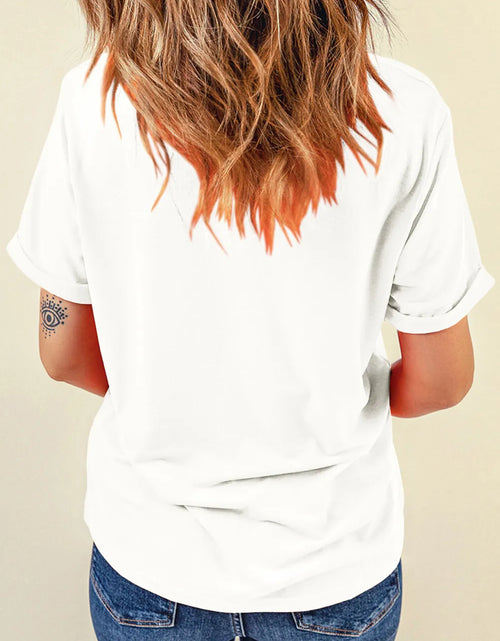 Load image into Gallery viewer, Letter Graphic Round Neck Short Sleeve T-Shirt
