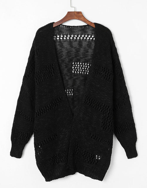 Load image into Gallery viewer, Openwork Open Front Long Sleeve Cardigan
