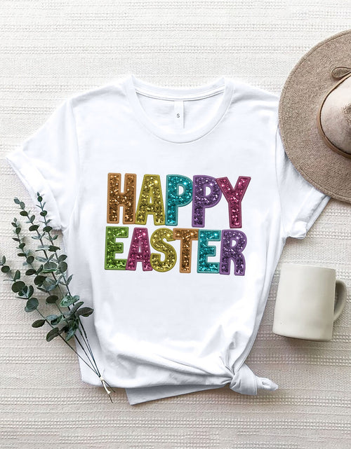 Load image into Gallery viewer, HAPPY EASTER Round Neck Short Sleeve T-Shirt
