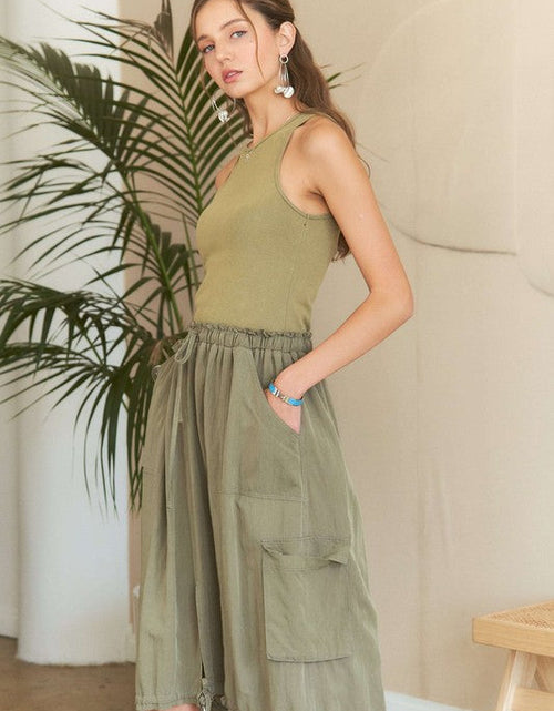 Load image into Gallery viewer, ADORA Drawstring Sleeveless Washed Dress
