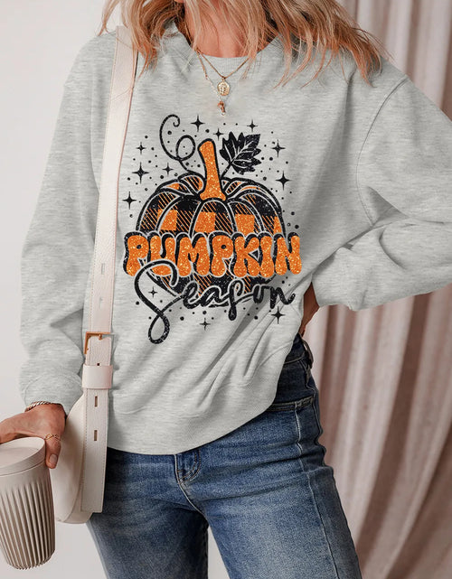 Load image into Gallery viewer, Graphic Round Neck Long Sleeve Sweatshirt
