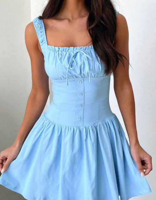 Load image into Gallery viewer, Decorative Button Square Neck Cami Dress
