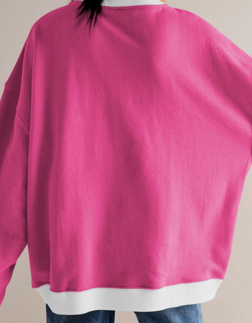 Load image into Gallery viewer, Contrast Dropped Shoulder Long Sleeve Sweatshirt
