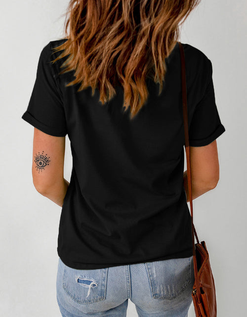 Load image into Gallery viewer, Checkered Lobster Graphic Round Neck Short Sleeve T-Shirt
