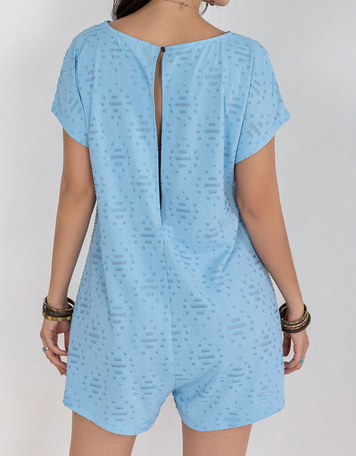 Load image into Gallery viewer, Round Neck Short Sleeve Romper
