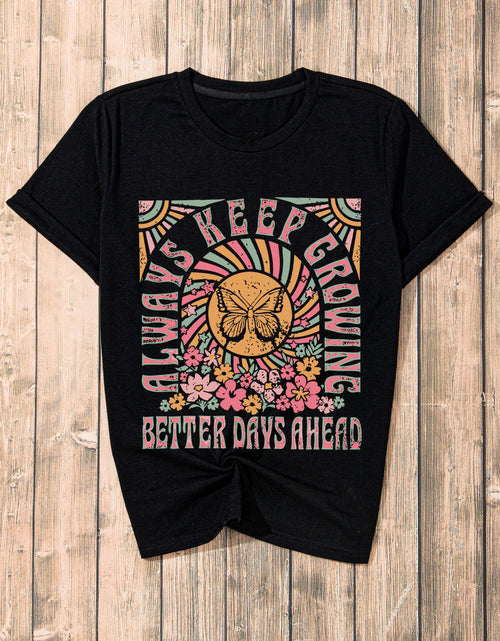 Load image into Gallery viewer, Graphic Round Neck Short Sleeve T-Shirt
