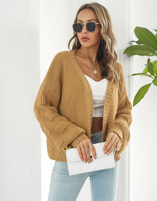 Load image into Gallery viewer, Open Front Ribbed Trim Cardigan
