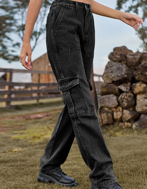 Load image into Gallery viewer, High Waist Cargo Jeans
