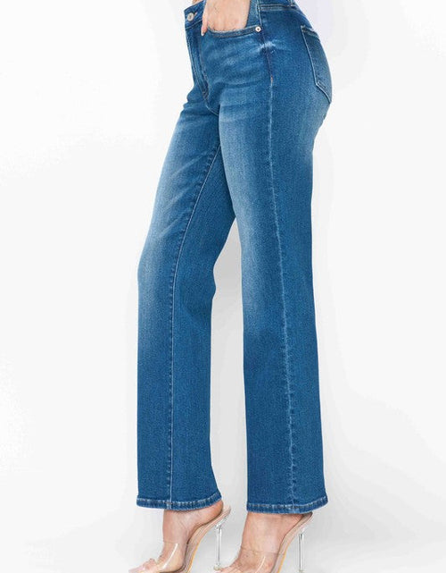 Load image into Gallery viewer, bytos Full Size Cat's Whiskers High Rise Straight Jeans
