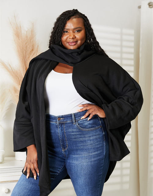 Load image into Gallery viewer, HEYSON Full Size Open Front Cardigan with Scarf Design
