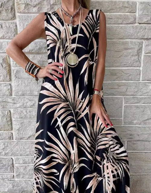 Load image into Gallery viewer, Printed Round Neck Mini Tank Dress
