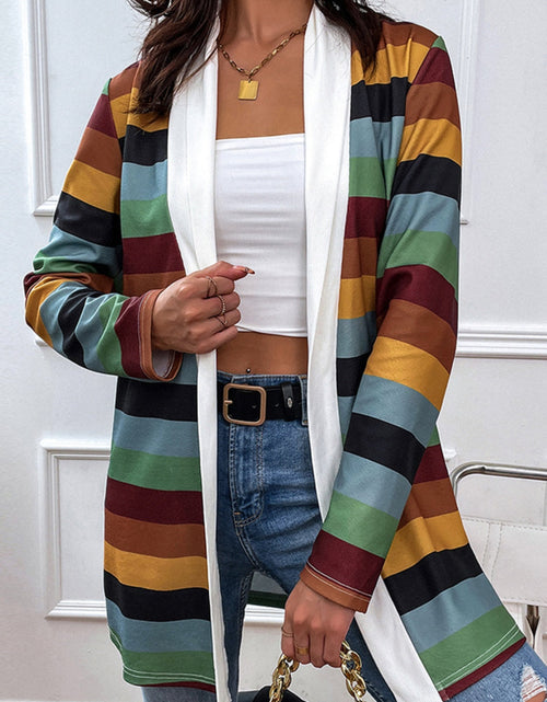 Load image into Gallery viewer, Shiny Color Block Open Front Cardigan
