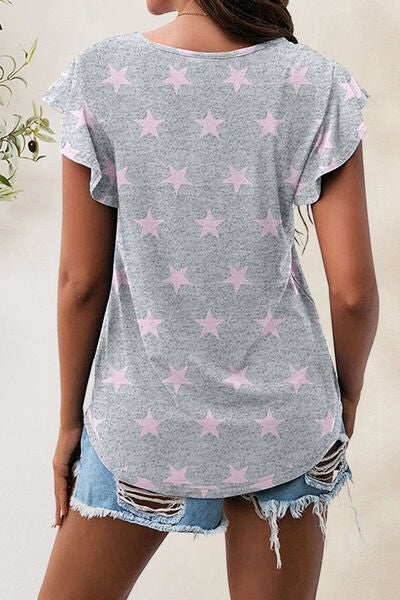 Load image into Gallery viewer, Printed Round Neck Short Sleeve T-Shirt
