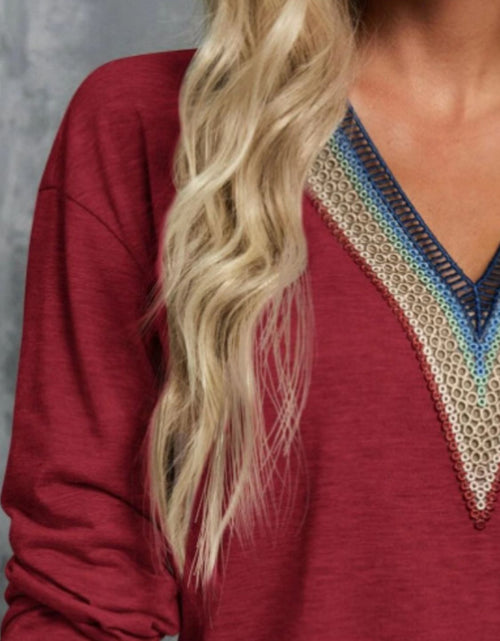 Load image into Gallery viewer, V-Neck Long Sleeve T-Shirt
