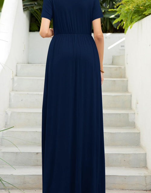 Load image into Gallery viewer, Round Neck Maxi Tee Dress with Pockets

