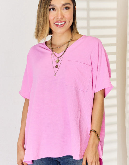 Load image into Gallery viewer, Zenana Texture Short Sleeve Blouse
