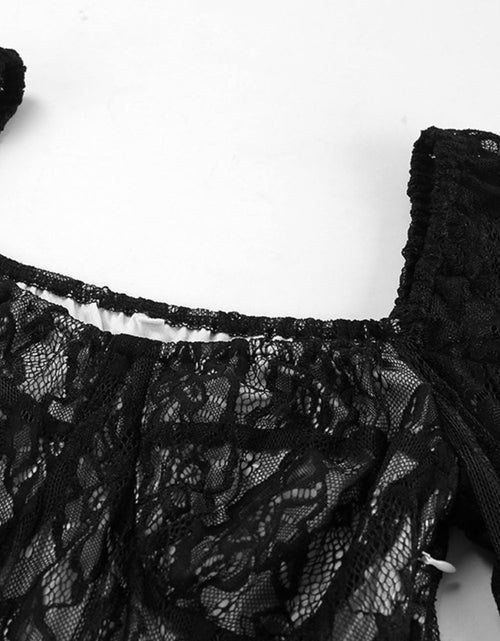 Load image into Gallery viewer, Lace Sweetheart Neck Flare Sleeve Mini Dress
