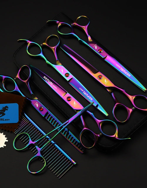 Load image into Gallery viewer, Electroplating Color 5 Pack Pet Grooming Scissors by Dog Hugs Cat
