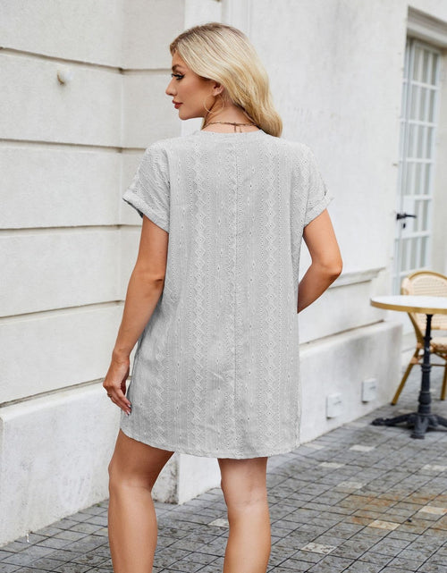 Load image into Gallery viewer, Round Neck Short Sleeve Mini Dress
