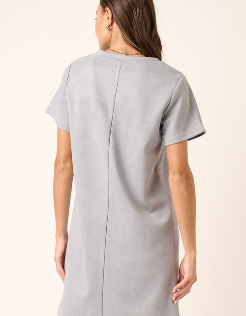 Load image into Gallery viewer, Mittoshop Suede Short Sleeve Mini Dress
