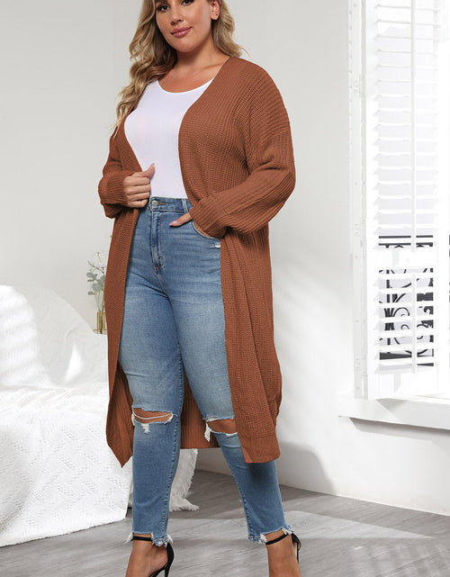 Load image into Gallery viewer, Plus Size Open Front Long Sleeve Cardigan
