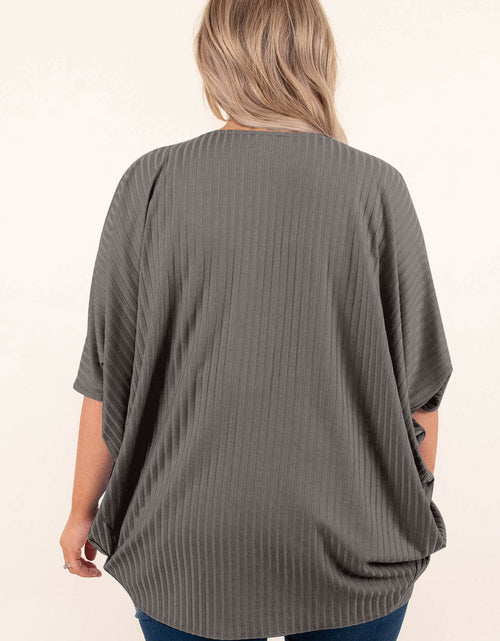 Load image into Gallery viewer, Plus Size Ribbed Cocoon Cover Up
