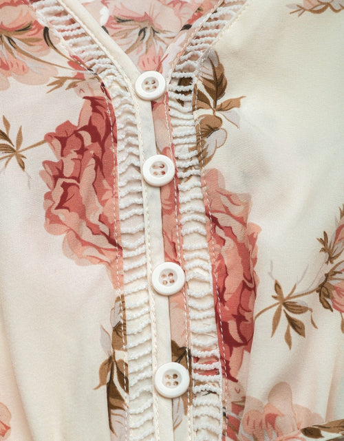 Load image into Gallery viewer, Printed Ruffled Hem V-Neck Sleeveless Dress
