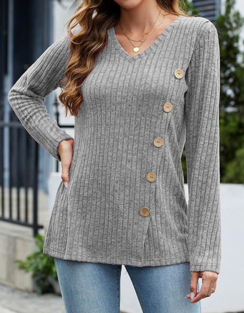 Load image into Gallery viewer, V-Neck Long Sleeve T-Shirt
