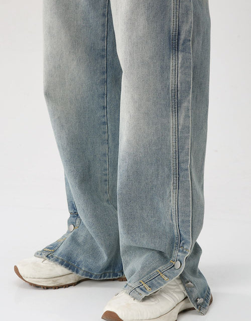 Load image into Gallery viewer, Side Slit Baggy Jeans with Pockets
