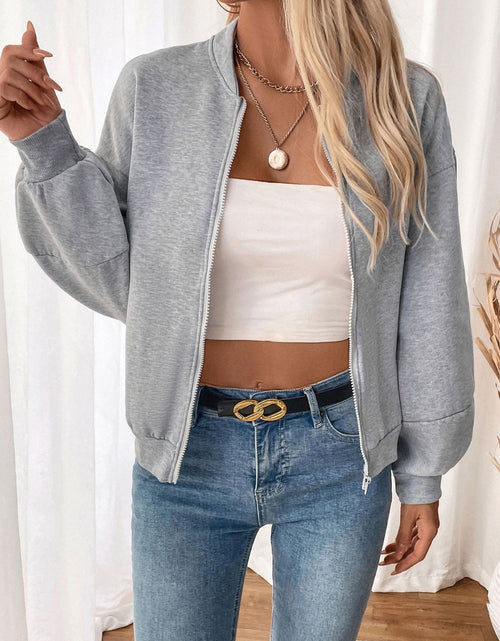 Load image into Gallery viewer, Perfee Zip Up Long Sleeve Sweatshirt
