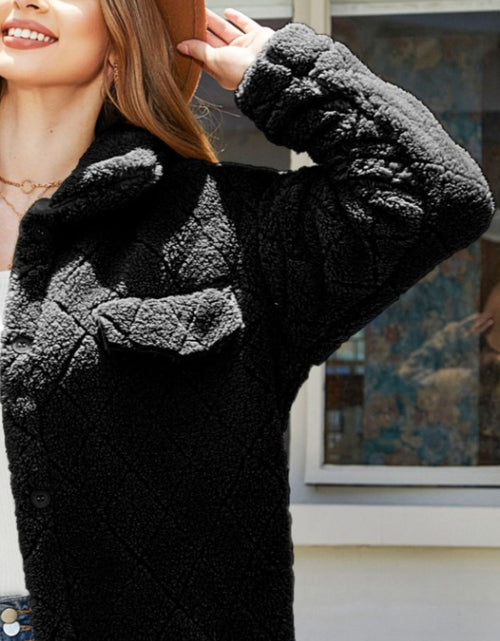 Load image into Gallery viewer, Texture Button Up Dropped Shoulder Coat
