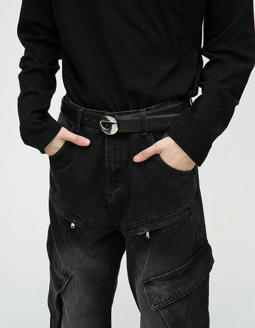 Load image into Gallery viewer, Baggy Jeans with Cargo Pockets
