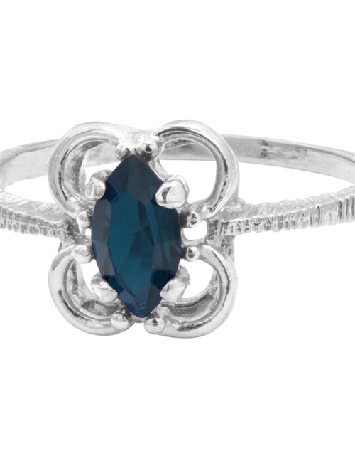 Load image into Gallery viewer, Vintage Jewelry Marquise Cut Jet Black Crystal Cocktail Ring in 18k White Gold Electroplate by PVD Vintage Jewelry
