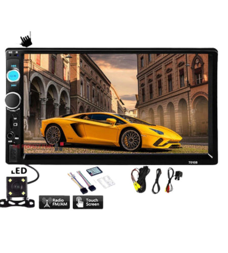7" Double 2 DIN Car MP5 Player Bluetooth Touch Screen Stereo Radio With Camera