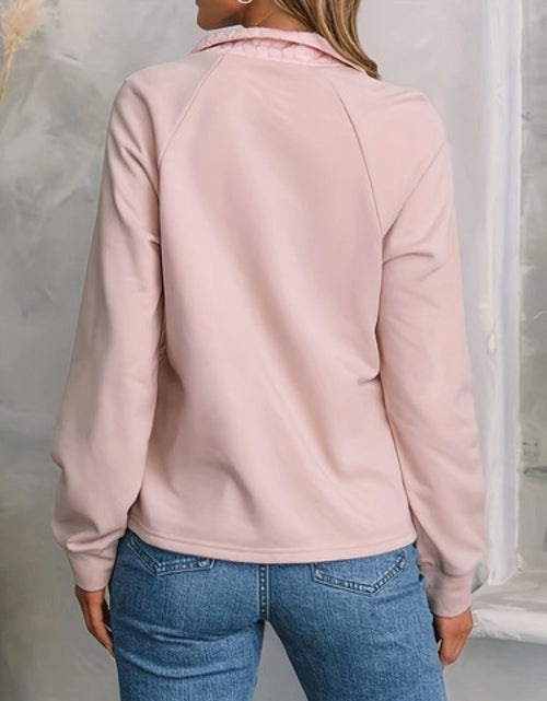 Load image into Gallery viewer, Texture Quarter Zip Long Sleeve Sweatshirt
