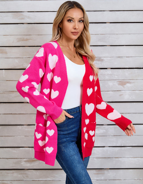 Load image into Gallery viewer, Angel Wings Heart Open Front Long Sleeve Cardigan
