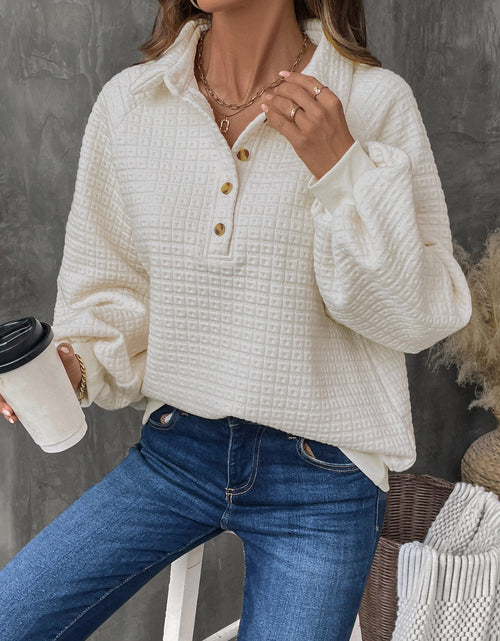Load image into Gallery viewer, Perfee Half Button Long Sleeve Sweatshirt
