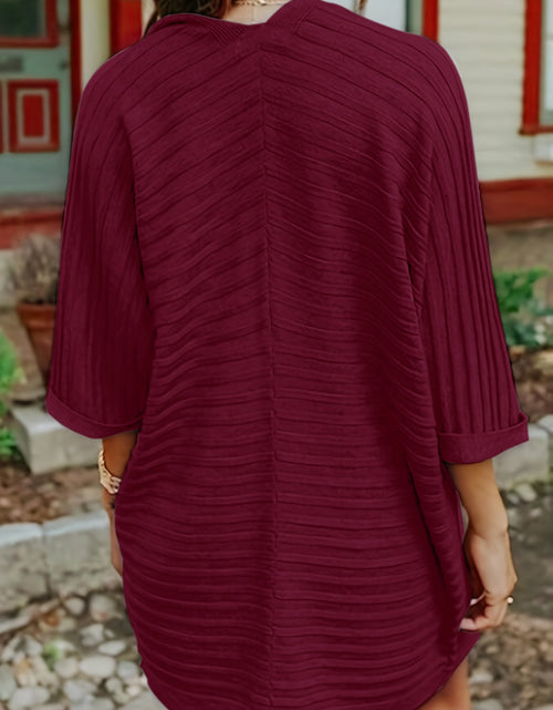 Load image into Gallery viewer, Striped Open Front Knit Cardigan
