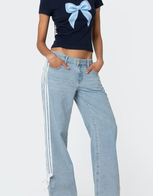 Load image into Gallery viewer, Side Striped Loose Fit Jeans
