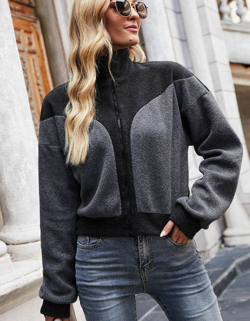 Load image into Gallery viewer, Two-Tone Collared Neck Jacket
