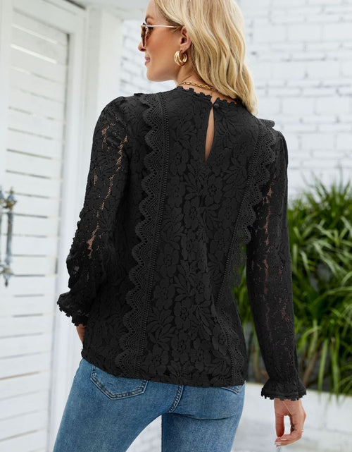 Load image into Gallery viewer, V-Neck Flounce Sleeve Lace Top
