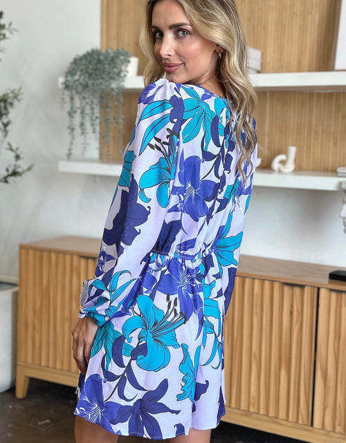 Load image into Gallery viewer, Double Take Full Size Floral Long Sleeve Romper with Pockets
