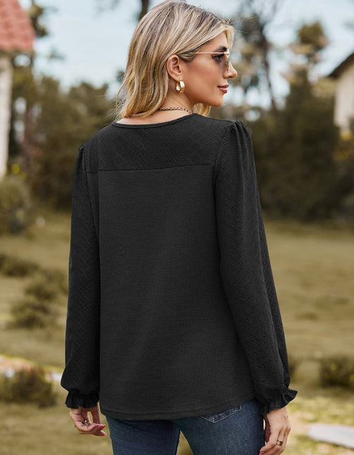 Load image into Gallery viewer, Round Neck Puff Sleeve Blouse
